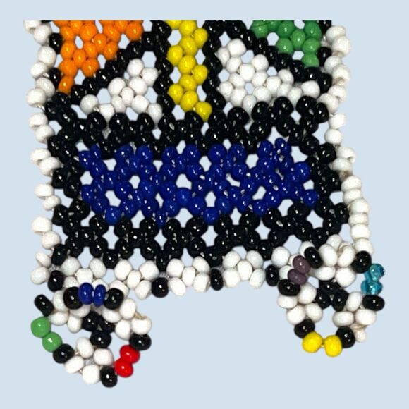 Vintage Handcrafted African Zulu Beaded 30” Belt Tribal Ethnic  Boho - Picture 4 of 9